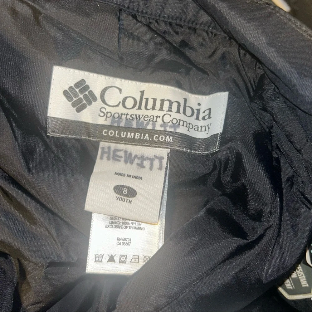 Columbia Snow Pants Black Snowboard Ski Youth size 8